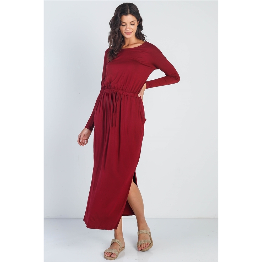 Midi Sleeve Basic Maxi Dress - Picture 2 of 6